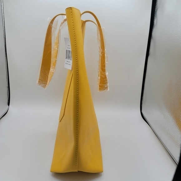 Saks Fifth Avenue Yellow PVC Tote NEW #1063 - Picture 3 of 10